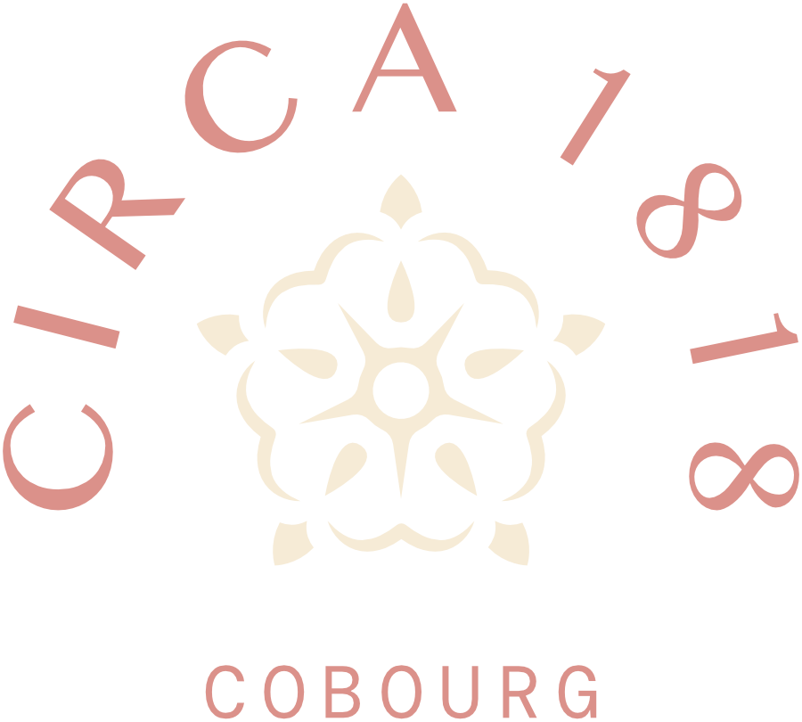 cream and pink circa 1818 logo